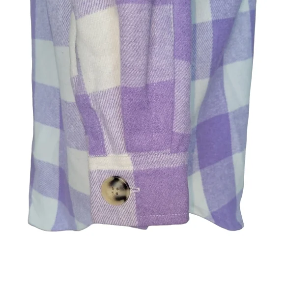 Primark Purple & White Buffalo Plaid Check Jacket Women's Size Small - Picture 8 of 10